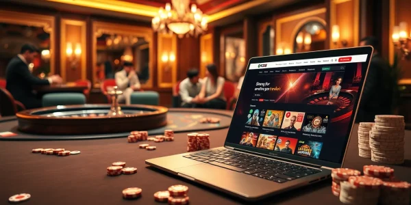 Exciting gameplay at PG88 trang chủ featuring a live casino table setup and laptop display.