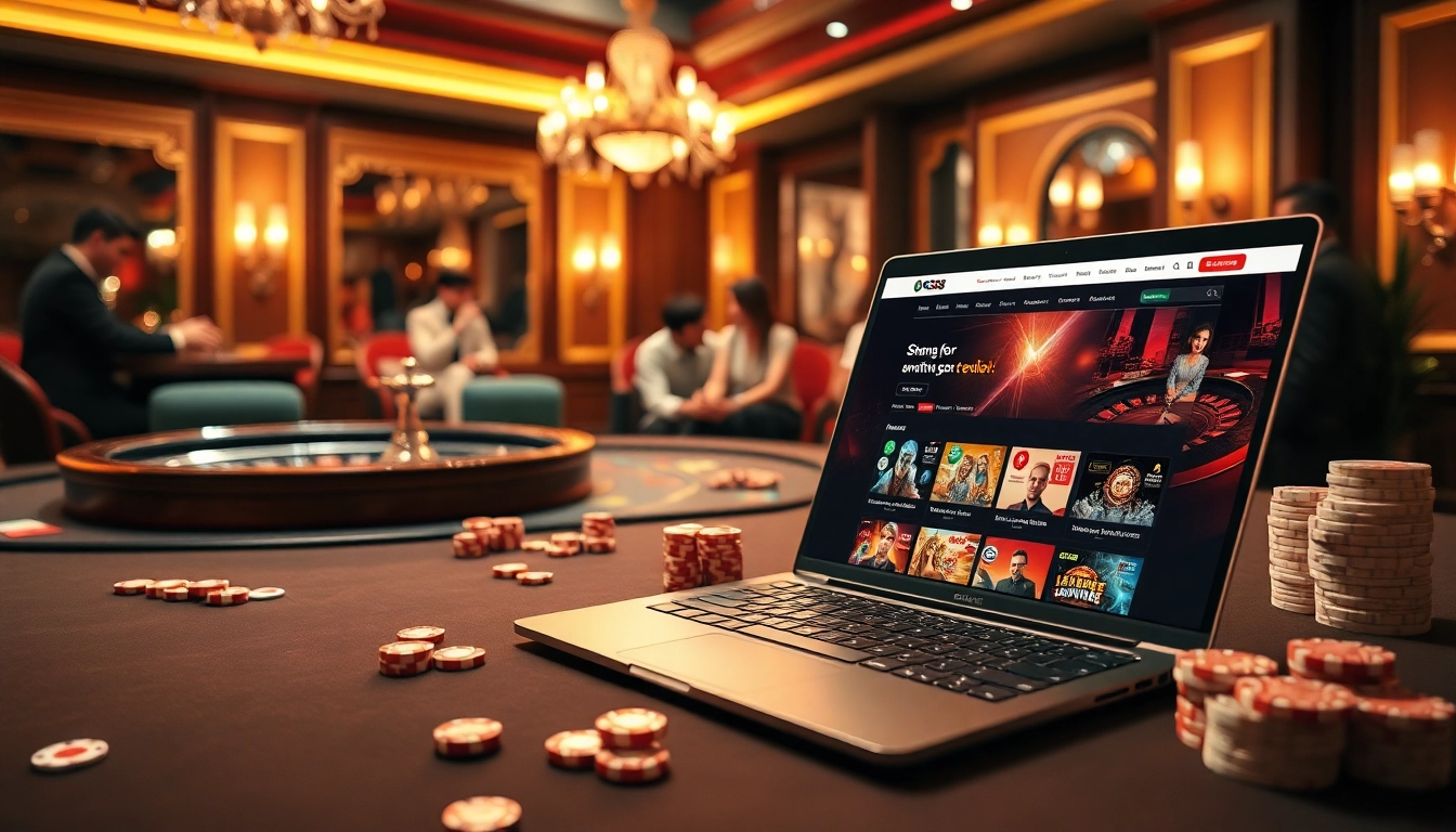 Exciting gameplay at PG88 trang chủ featuring a live casino table setup and laptop display.